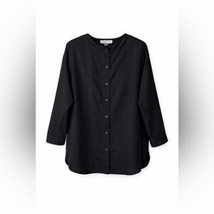 Vintage 80s Diane von Furstenberg Button Up Blouse Black DVF Size Large